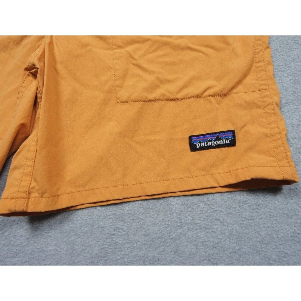 Patagonia Shorts Men Small Orange Baggies 7 Inch Lined Swim Hiking Outdoors